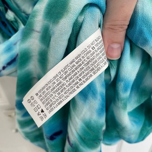 Forever 21 Contemporary Blue Green Tie Dye Swim Coverup Dress Women’s Size S - Picture 4 of 5